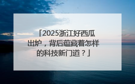 2025浙江好西瓜出炉，背后蕴藏着怎样的科技新门道？