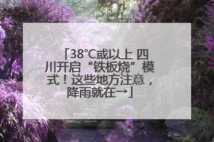 38℃或以上 四川开启“铁板烧”模式！这些地方注意，降雨就在→