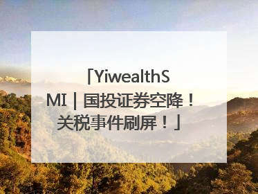 YiwealthSMI｜国投证券空降！关税事件刷屏！
